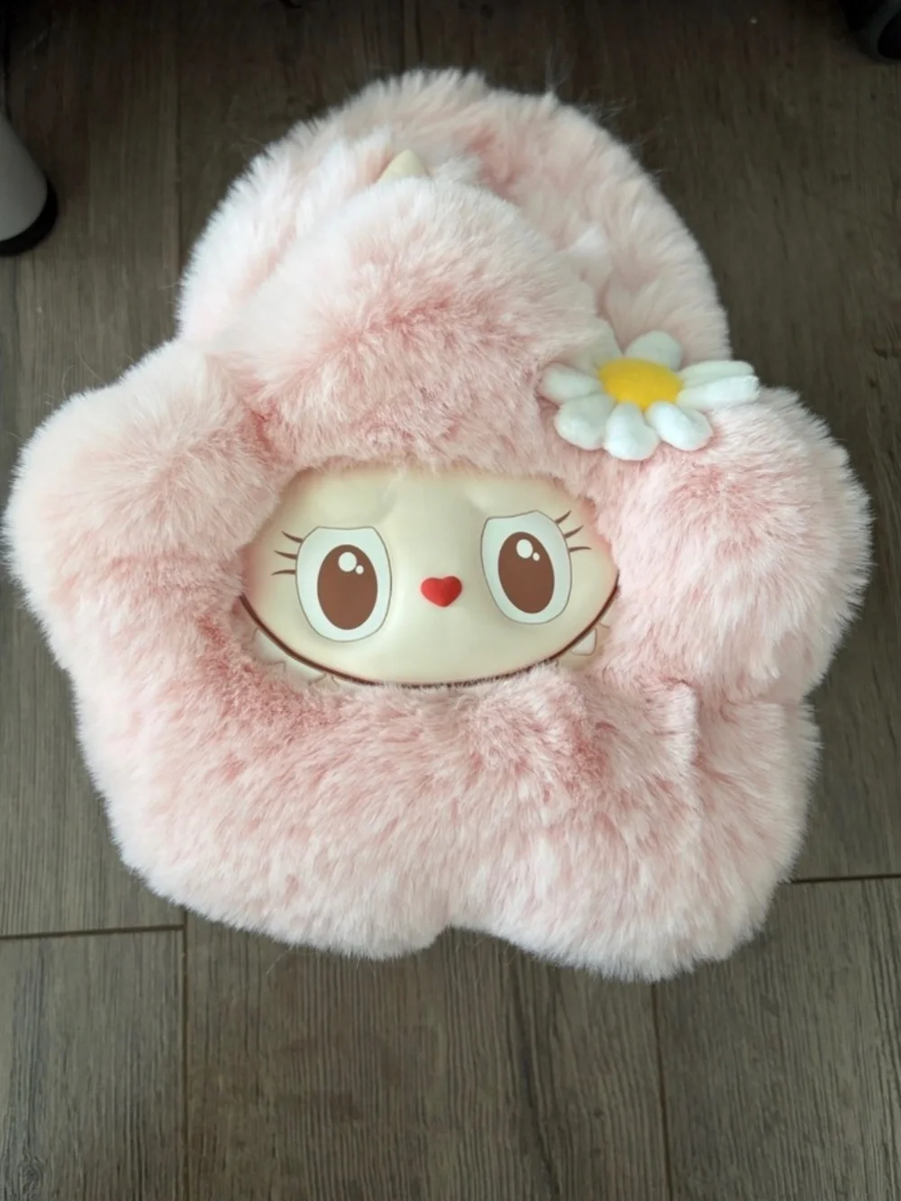 NEW Popland Mokoko Plush Pink Daisy Face Plush Purse